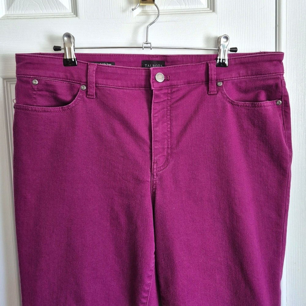 Talbots purple straight leg slim ankle jeans womens 14 - Picture 3 of 9